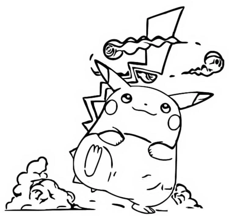 Pikachu using electric attack coloring page Pikachu using electric attack coloring page