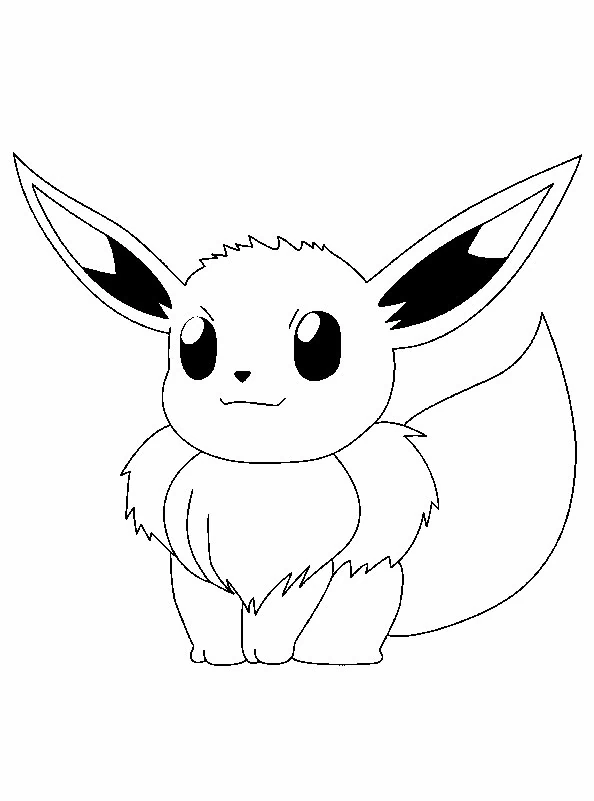 Eevee standing with big ears coloring page