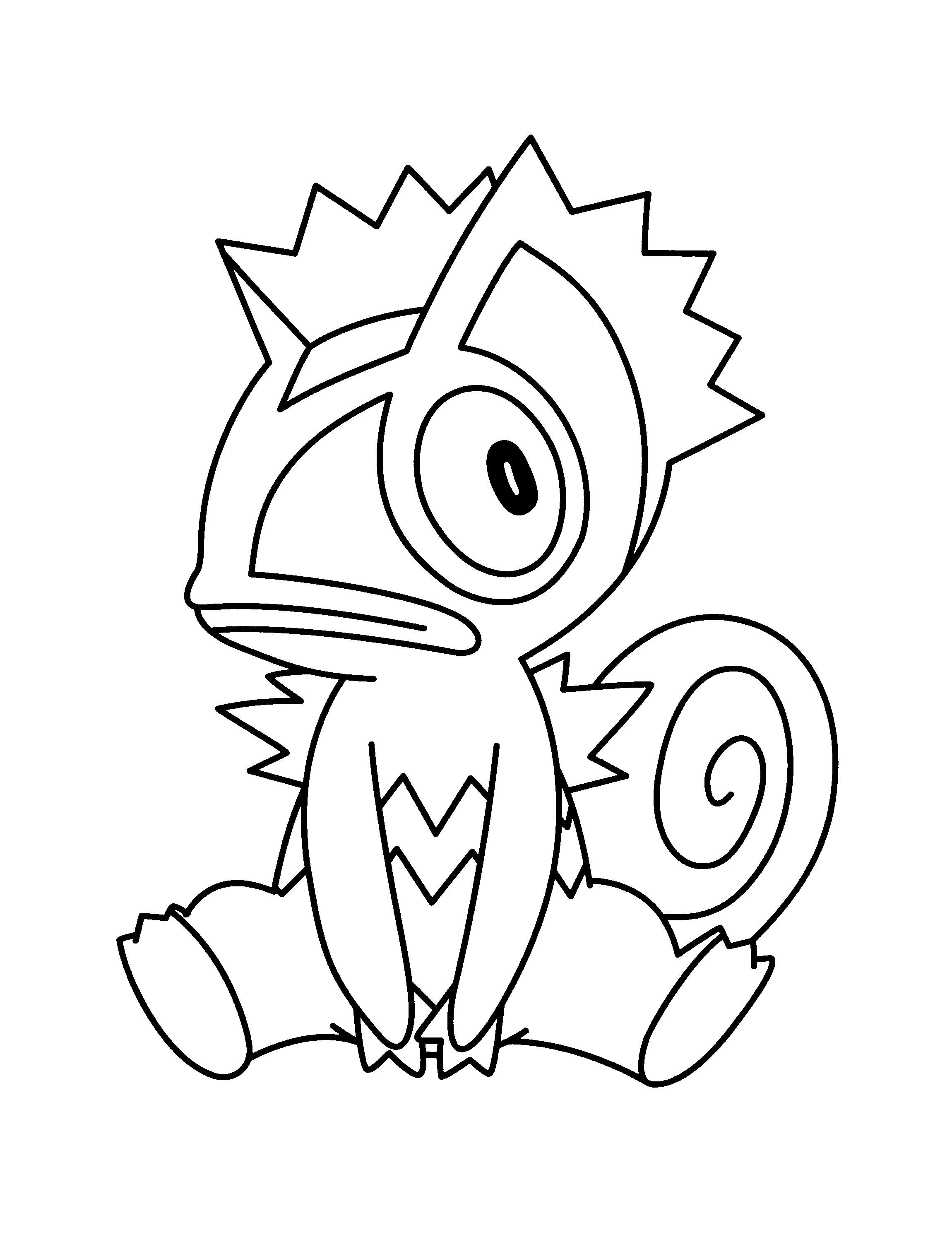 Kecleon sitting calmly coloring page