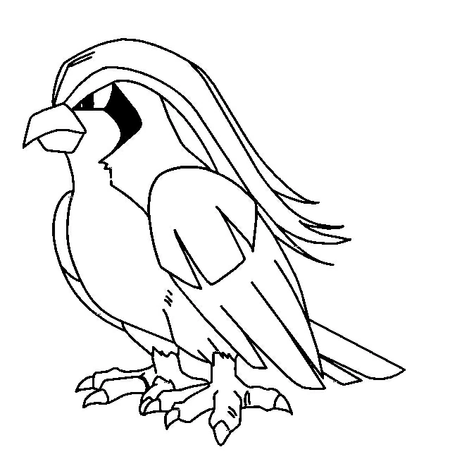 Pidgeot standing with feathers flowing coloring page