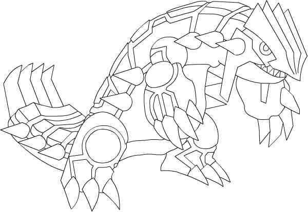 Groudon standing with claws forward coloring page