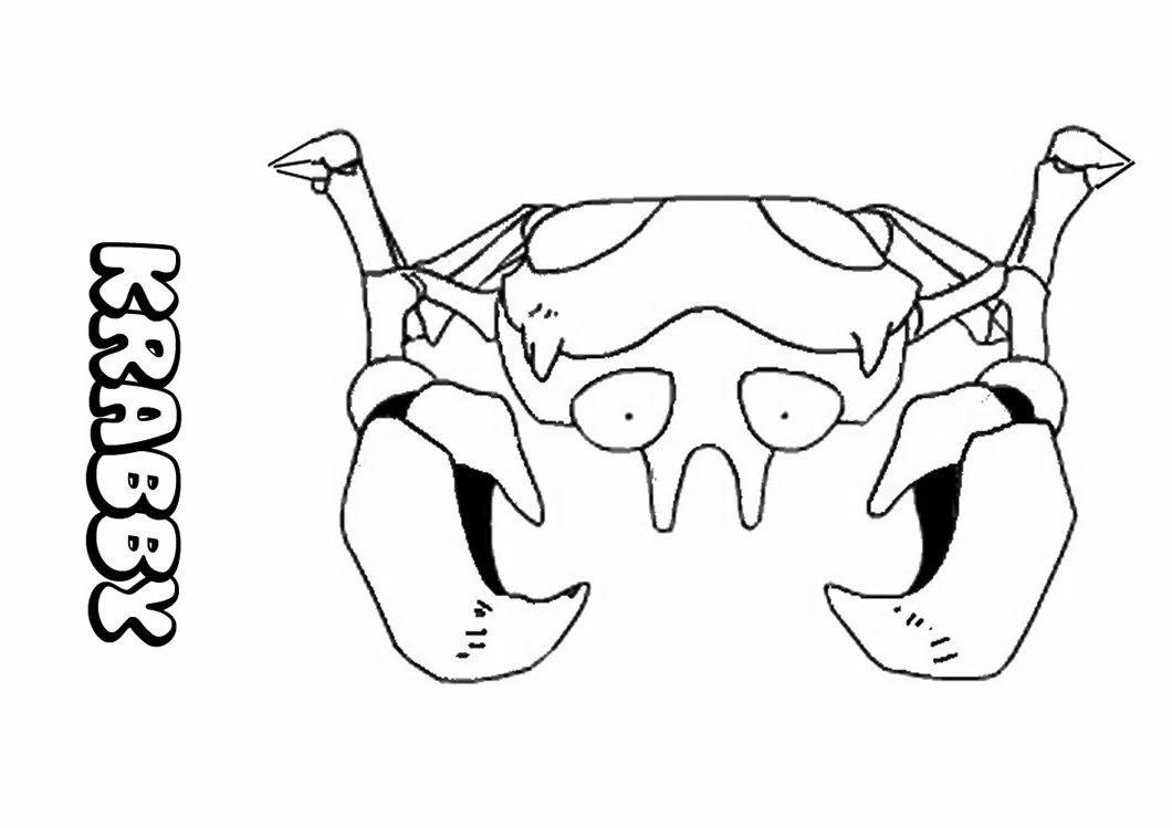 Krabby with raised pincers coloring page