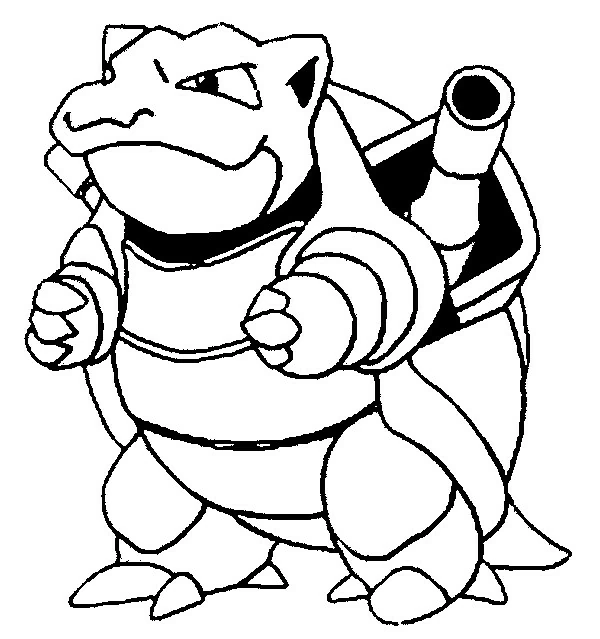 Blastoise standing with clenched fists coloring page Blastoise standing with clenched fists coloring page