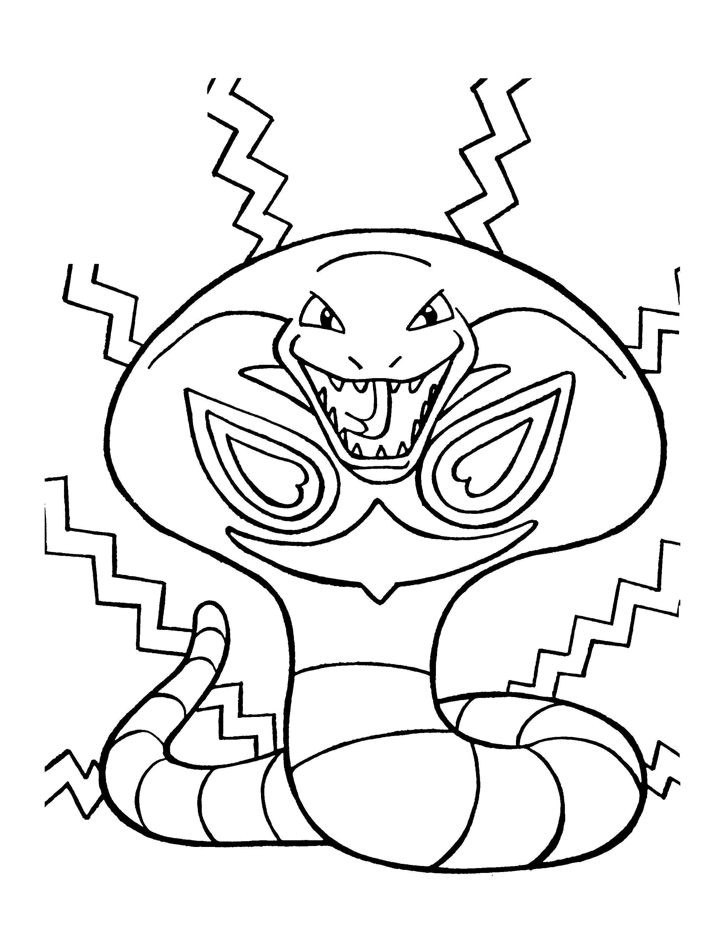 Arbok showing its hood pattern coloring page