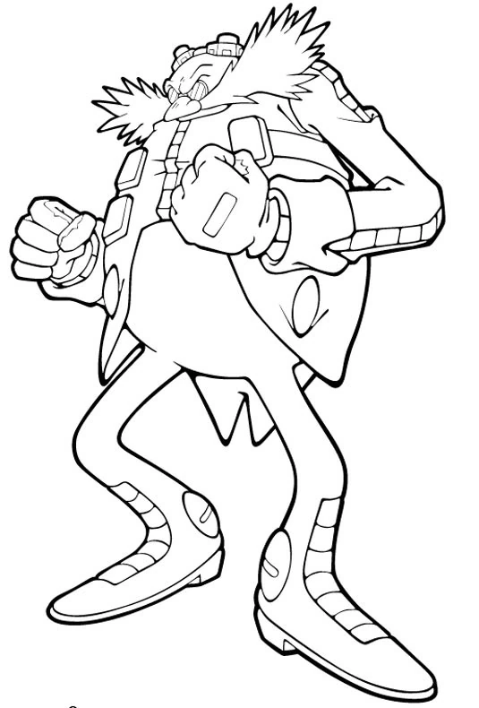 Doctor Eggman in a fighting stance coloring page