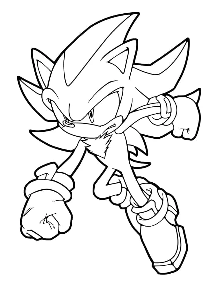 Shadow in a fighting stance coloring page Shadow in a fighting stance coloring page