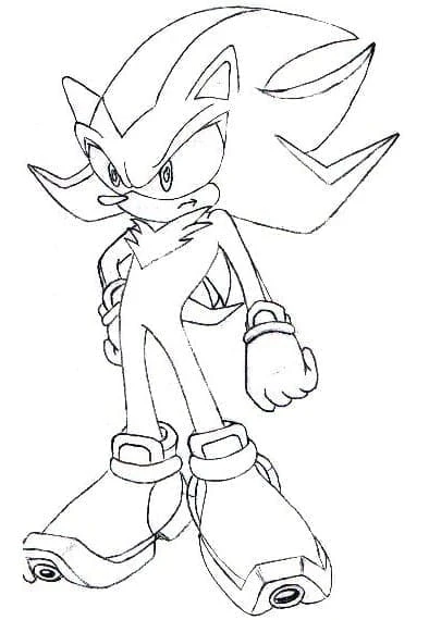 Shadow standing with a determined look coloring page