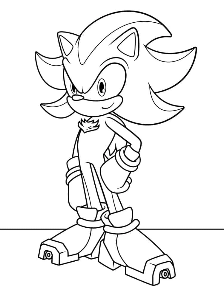 Shadow standing confidently coloring page