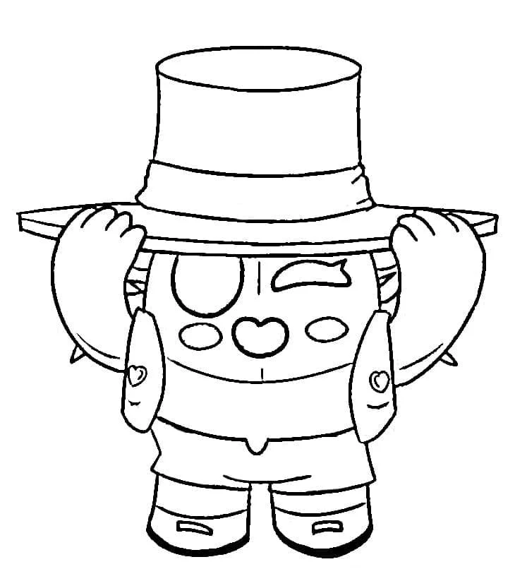 Spike holding his big hat coloring page