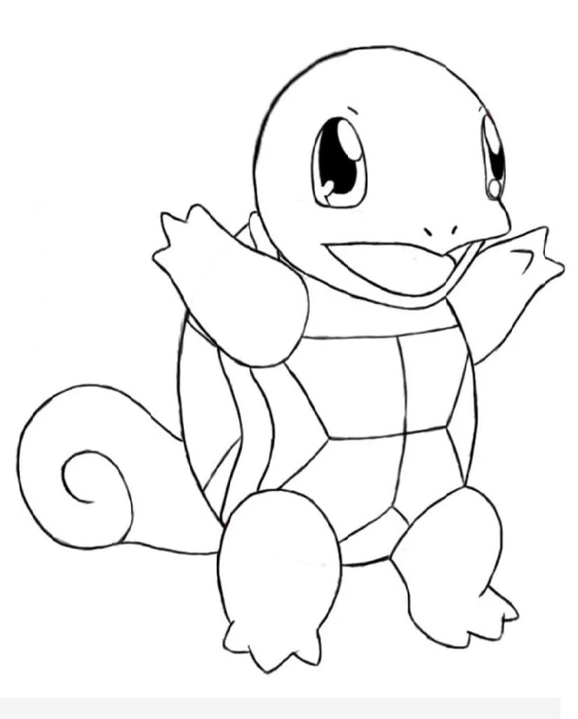 Squirtle waving both arms coloring page