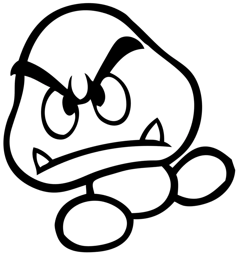 Goomba with an angry look coloring page