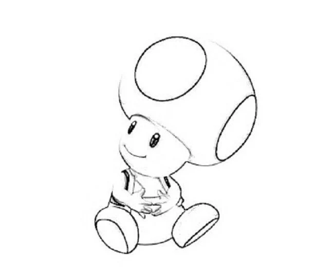 Toad sitting with hands together coloring page Toad sitting with hands together coloring page