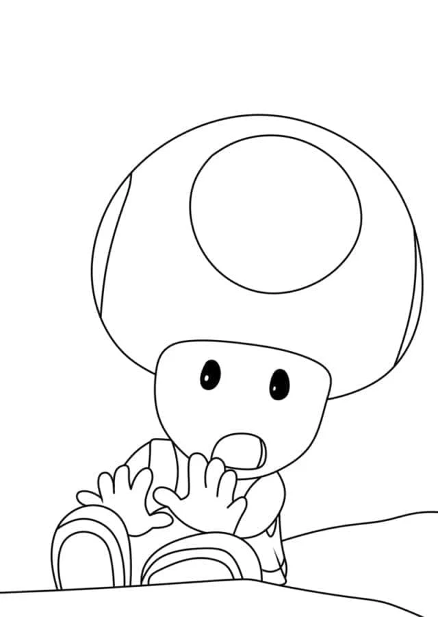 Toad looking surprised coloring page Toad looking surprised coloring page