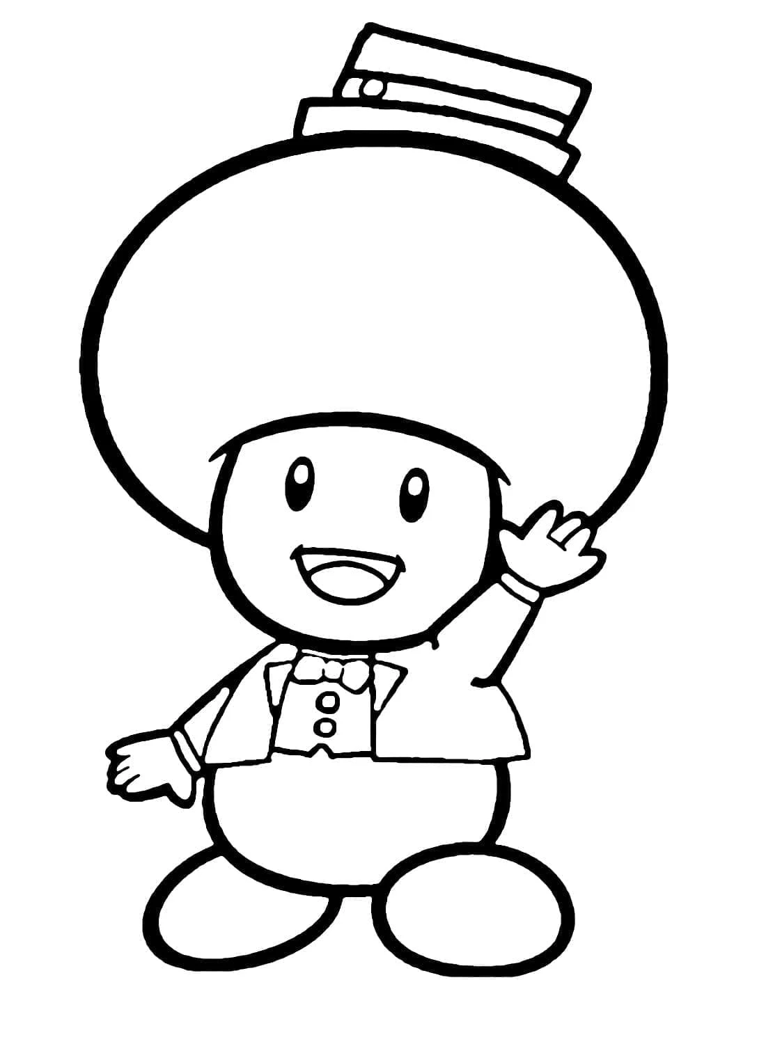Toad smiling and waving coloring page Toad smiling and waving coloring page
