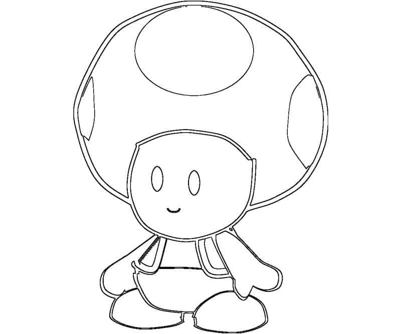 Toad smiling with mushroom cap coloring page