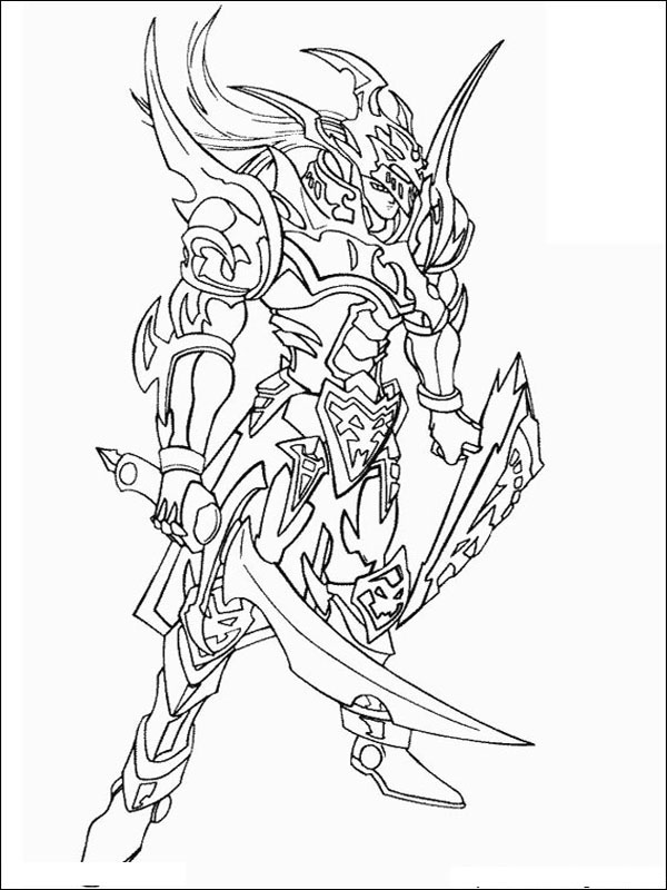 Warcraft armored warrior with dual blades coloring page Warcraft armored warrior with dual blades coloring page