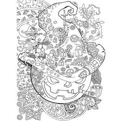 Adult Halloween - Free printable coloring pages