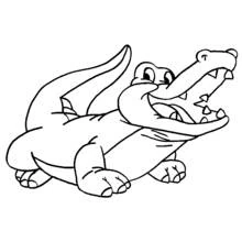 Alligator with mouth wide open coloring page