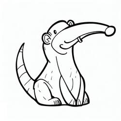 Anteater with extended snout coloring page