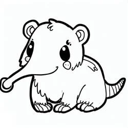 Anteater sitting with a long snout coloring page