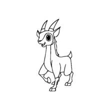 Antelope walking with big eyes coloring page