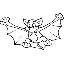 Bat with wings spread wide coloring page