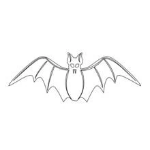 Bat with wings spread wide coloring page