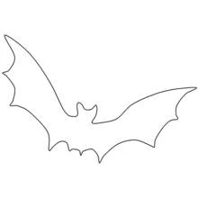 Bat silhouette with outstretched wings coloring page