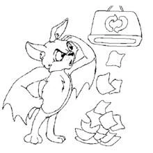 Bat recycling paper coloring page