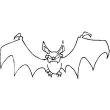 Bat with wings fully spread coloring page