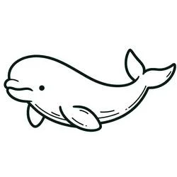 Beluga swimming peacefully coloring page