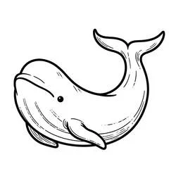 Beluga curving its body with tail raised coloring page