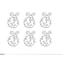 Six ladybugs with spotted wings coloring page