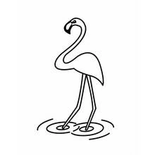 Flamingo standing in water coloring page