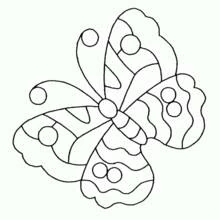 Butterfly with patterned wings coloring page