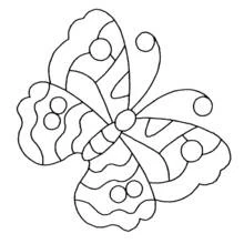 Butterfly with patterned wings coloring page