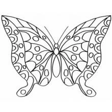 Butterfly with symmetrical patterned wings coloring page
