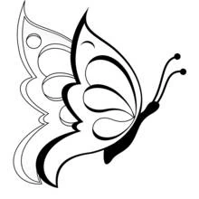 Butterfly with wide open decorative wings coloring page
