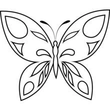 Butterfly with symmetrical patterned wings coloring page
