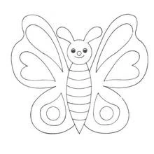 Butterfly with a smiling face coloring page