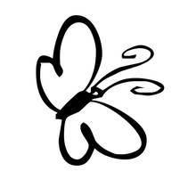 Butterfly with heart-shaped wings coloring page