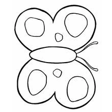 Simple butterfly with round wings coloring page