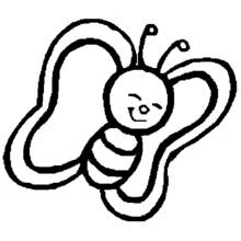 Butterfly with a smiling face coloring page