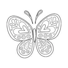 Butterfly with symmetrical wing patterns coloring page