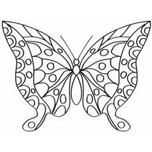 Butterfly with symmetrical patterned wings coloring page