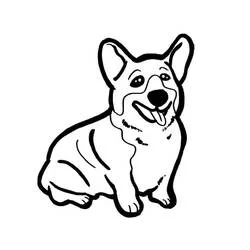 Corgi - Free printable coloring pages