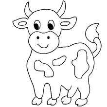 Cute little cow standing coloring page