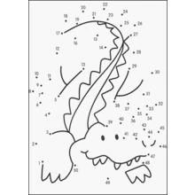 Crocodile dot-to-dot puzzle coloring page