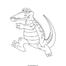 Crocodile walking upright coloring page