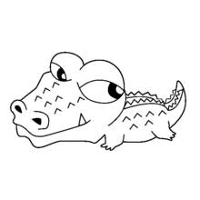 Crocodile with big round eyes coloring page